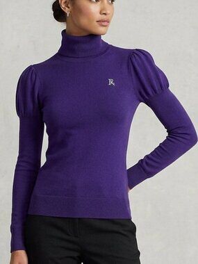 Polo Jean Company by Ralph Lauren Purple Turtleneck 100% Cotton Sweater